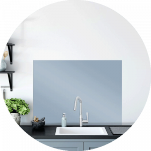 Baby Blue Glass Splashback Sample