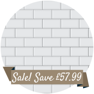 White Printed Tile Splashback