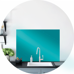 Brilliant Petrol Glass Splashback