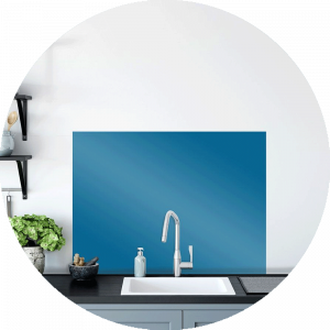 Egyptian Blue glass Splashback