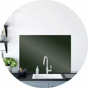 Olive Glass Splashback Sample