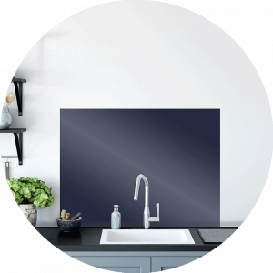 Royal Blue Glass Splashback Sample
