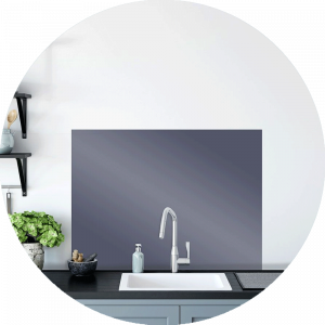 Scandi Blue Glass Splashback Sample