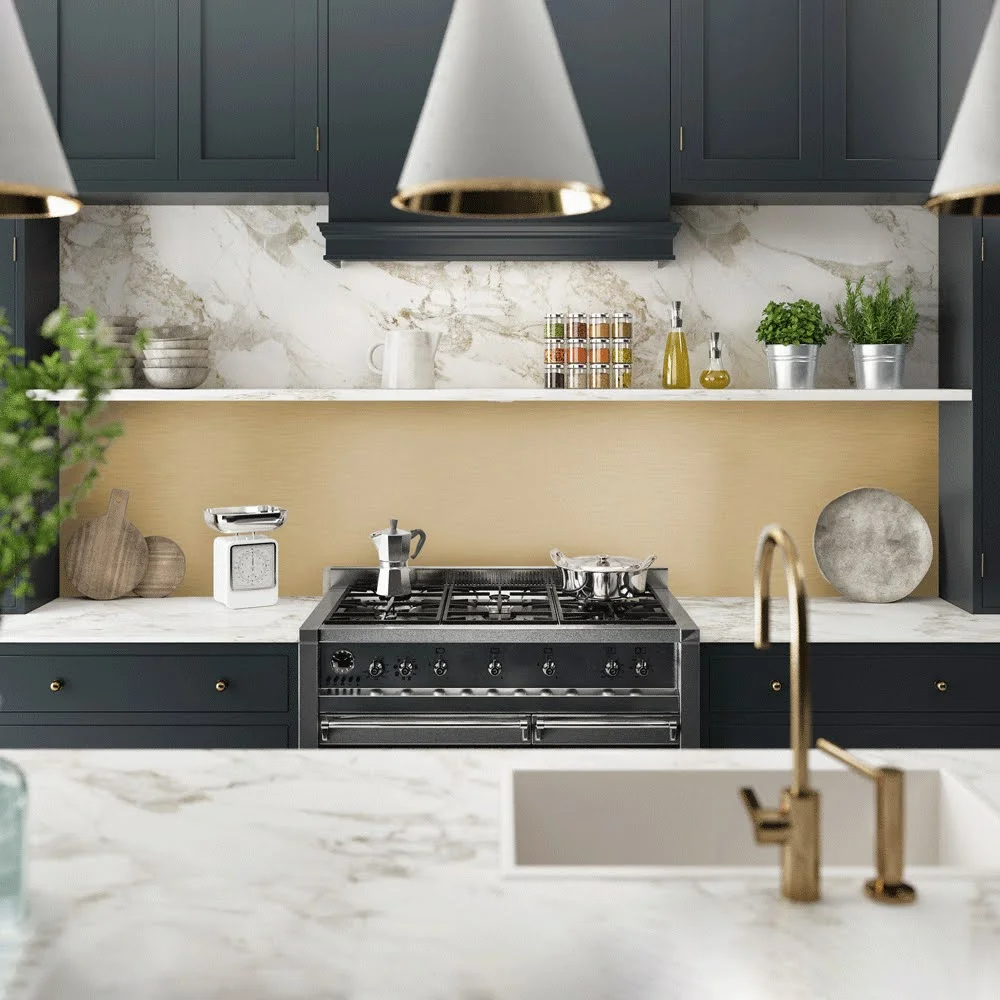 Gold Aluminium Composite Splashback