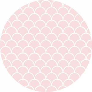 Powdered Pink Printed Scallop Tile Splashback