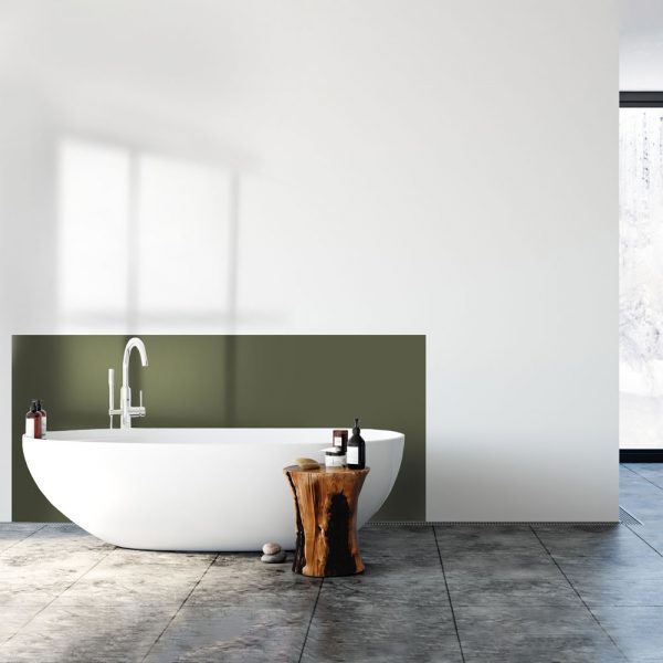 Green bathroom splashback
